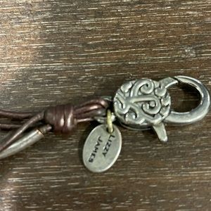 Lizzie James brown leather necklace, bracelet wrap.